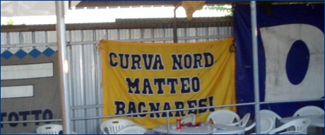 Lo striscione 'Curva Nord Matteo Bagnaresi' al IV Torneo per Emiliano (2008)