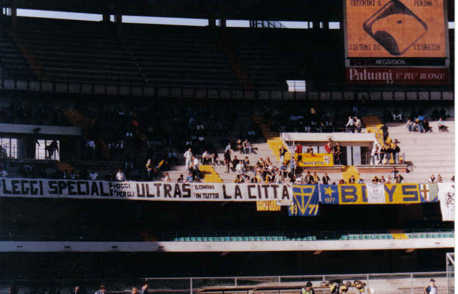 Chievo Parma 2001/2002 - Leggi Speciali : oggi per gli ultras domani in tutta la città