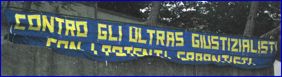 BOYS a Salsomaggiore Terme. Striscione: 'Contro gli Ultras giustizialisti, con i potenti garantisti'