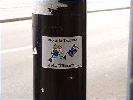 Adesivo BOYS: ''No alla Tessera del Tifoso''
