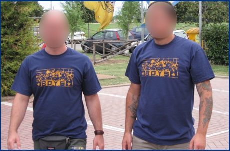 Ragazzi del Gruppo con la maglietta del BOYSraduno2008. Foto ultras