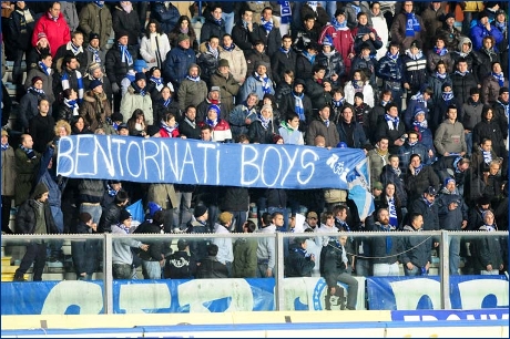 Striscione empolese: ''Bentornati BOYS''