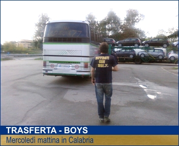 Mercoledì mattina in Calabria. BOYS PARMA 1977 in viaggio verso Palermo per Palermo-PARMA (31-10-2007).