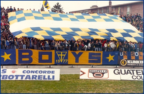 PARMA-Genoa 11-11-1984. BOYS PARMA 1977, foto Ultras