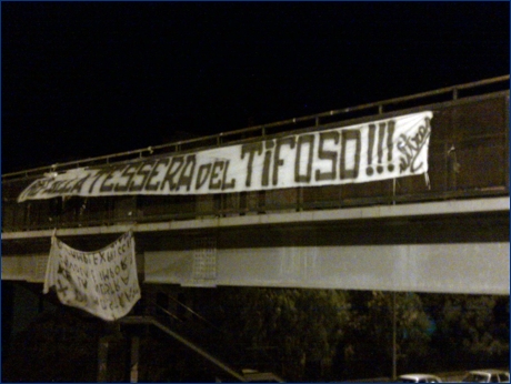 No alla Tessera del tifoso, striscione.